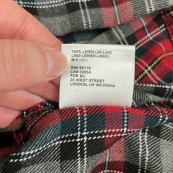 Urban Renewal linen high waisted pleats plaid pants made in USA - Picture 8 of 9